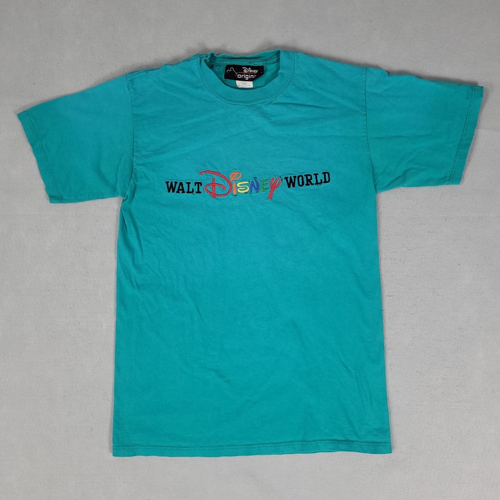 Vintage Disney Originals T-Shirt Mens S/M Teal Distressed Walt Disney World USA